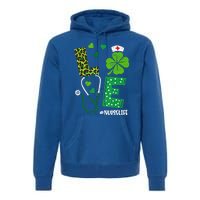 Love Nurse Life Stethoscope Shamrock Irish Nurse Patrick Day Gift Premium Hoodie