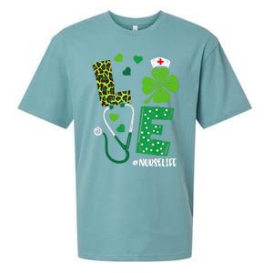 Love Nurse Life Stethoscope Shamrock Irish Nurse Patrick Day Gift Sueded Cloud Jersey T-Shirt