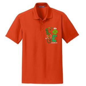 Love Nurse Life Stethoscope Shamrock Irish Nurse Patrick Day Gift Dry Zone Grid Polo