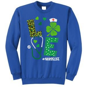 Love Nurse Life Stethoscope Shamrock Irish Nurse Patrick Day Gift Sweatshirt