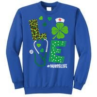 Love Nurse Life Stethoscope Shamrock Irish Nurse Patrick Day Gift Sweatshirt