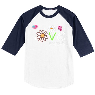 Love Nana Life Cute Matching Family Baseball Sleeve Shirt