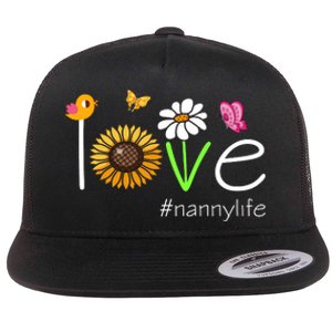 Love Nanny Life Cute Matching Family Flat Bill Trucker Hat