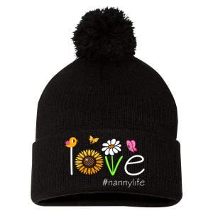 Love Nanny Life Cute Matching Family Pom Pom 12in Knit Beanie