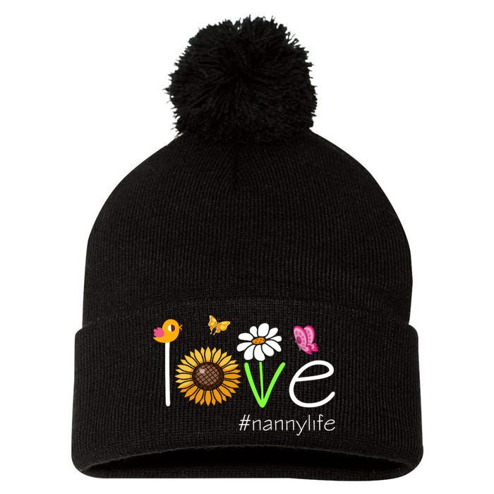 Love Nanny Life Cute Matching Family Pom Pom 12in Knit Beanie