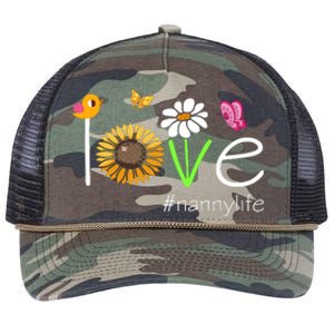 Love Nanny Life Cute Matching Family Retro Rope Trucker Hat Cap