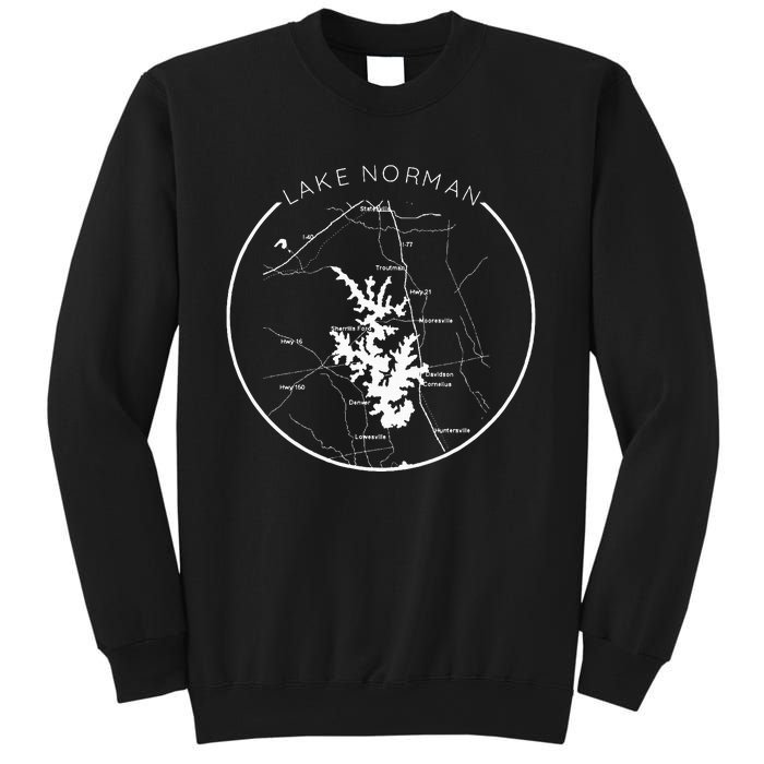 Lake Norman Map Shoreline North Carolina Vacation Charlotte Sweatshirt