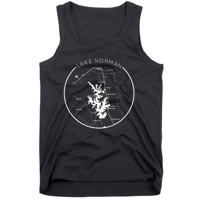 Lake Norman Map Shoreline North Carolina Vacation Charlotte Tank Top