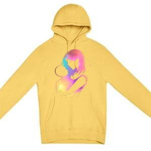 Loving New Mom Cute Gift Colorful Premium Pullover Hoodie