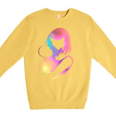 Loving New Mom Cute Gift Colorful Premium Crewneck Sweatshirt