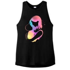 Loving New Mom Cute Gift Colorful Ladies PosiCharge Tri-Blend Wicking Tank