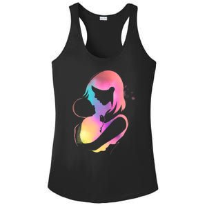 Loving New Mom Cute Gift Colorful Ladies PosiCharge Competitor Racerback Tank