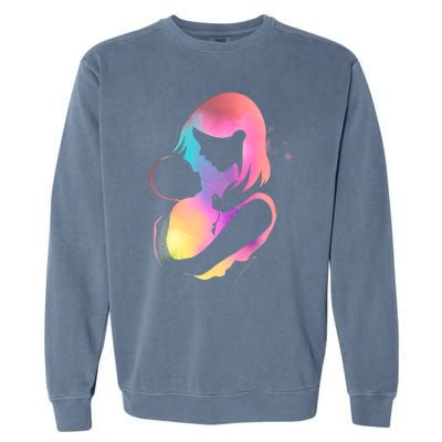 Loving New Mom Cute Gift Colorful Garment-Dyed Sweatshirt