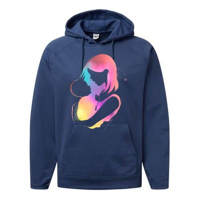 Loving New Mom Cute Gift Colorful Performance Fleece Hoodie