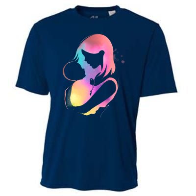 Loving New Mom Cute Gift Colorful Cooling Performance Crew T-Shirt