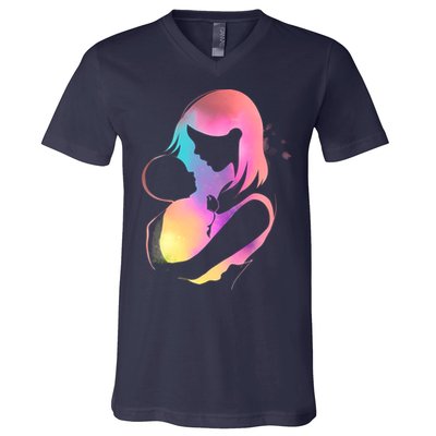 Loving New Mom Cute Gift Colorful V-Neck T-Shirt