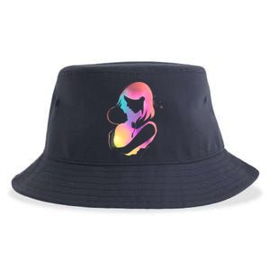 Loving New Mom Cute Gift Colorful Sustainable Bucket Hat