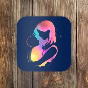 Loving New Mom Cute Gift Colorful Coaster