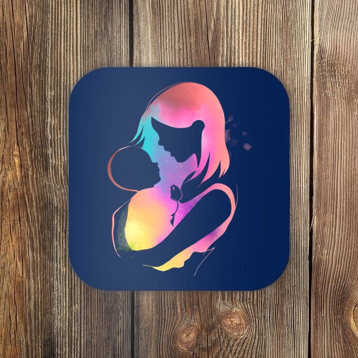 Loving New Mom Cute Gift Colorful Coaster