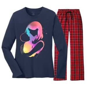 Loving New Mom Cute Gift Colorful Women's Long Sleeve Flannel Pajama Set 