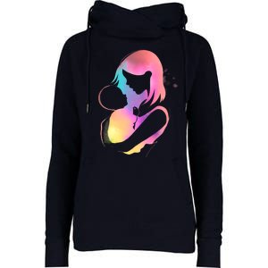 Loving New Mom Cute Gift Colorful Womens Funnel Neck Pullover Hood