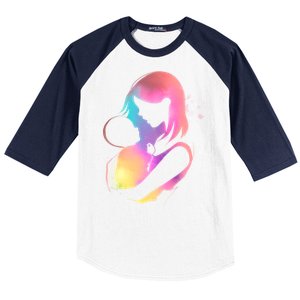 Loving New Mom Cute Gift Colorful Baseball Sleeve Shirt