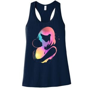 Loving New Mom Cute Gift Colorful Women's Racerback Tank