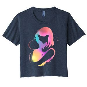 Loving New Mom Cute Gift Colorful Women's Crop Top Tee