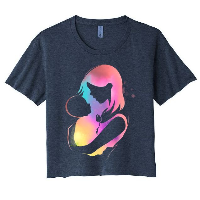 Loving New Mom Cute Gift Colorful Crop Top