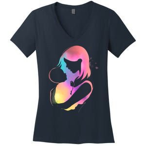 Loving New Mom Cute Gift Colorful Women's V-Neck T-Shirt