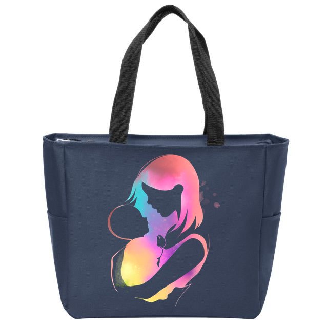 Loving New Mom Cute Gift Colorful Zip Tote Bag
