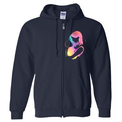 Loving New Mom Cute Gift Colorful Full Zip Hoodie