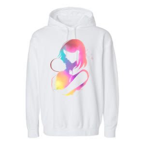 Loving New Mom Cute Gift Colorful Garment-Dyed Fleece Hoodie