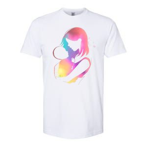 Loving New Mom Cute Gift Colorful Softstyle CVC T-Shirt