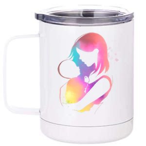 Loving New Mom Cute Gift Colorful 12 oz Stainless Steel Tumbler Cup