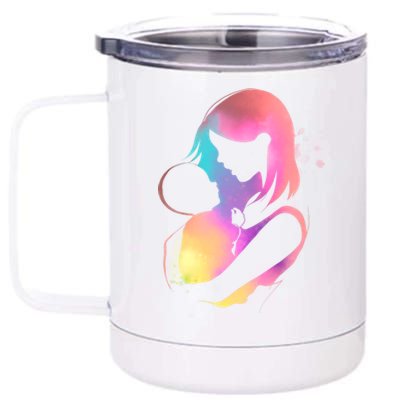 Loving New Mom Cute Gift Colorful 12 oz Stainless Steel Tumbler Cup