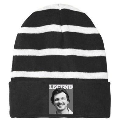 Last Night Mugshot Of Morgan Mug Shot April 2024 Striped Beanie with Solid Band