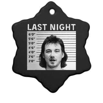 Last Night Mugshot Of Morgan Trending Mug Shot Ceramic Star Ornament