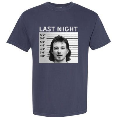 Last Night Mugshot Of Morgan Trending Mug Shot Garment-Dyed Heavyweight T-Shirt