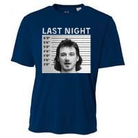 Last Night Mugshot Of Morgan Trending Mug Shot Cooling Performance Crew T-Shirt