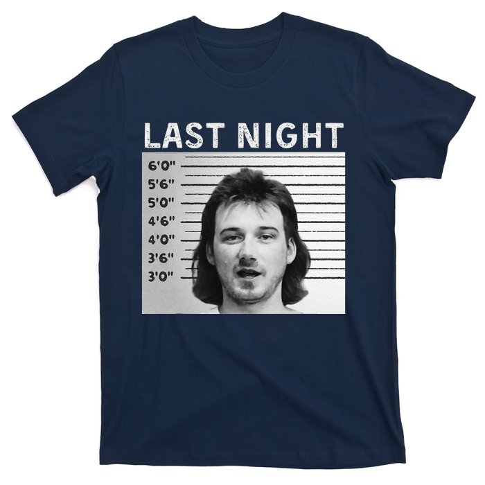 Last Night Mugshot Of Morgan Trending Mug Shot T-Shirt