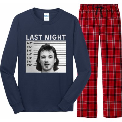 Last Night Mugshot Of Morgan Trending Mug Shot Long Sleeve Pajama Set