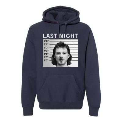 Last Night Mugshot Of Morgan Trending Mug Shot Premium Hoodie