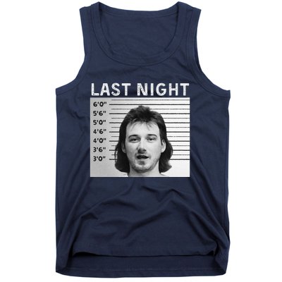 Last Night Mugshot Of Morgan Trending Mug Shot Tank Top