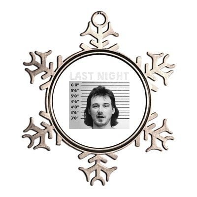 Last Night Mugshot Of Morgan Trending Mug Shot Metallic Star Ornament