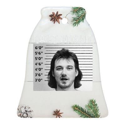 Last Night Mugshot Of Morgan Trending Mug Shot Ceramic Bell Ornament