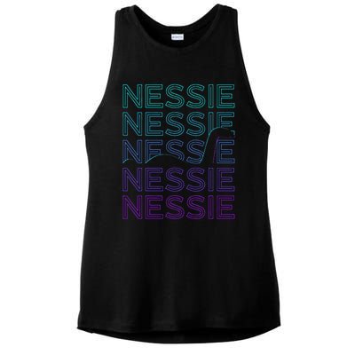 Loch Ness Monster Nessie Cryptid Cryptozoology Retro Ladies PosiCharge Tri-Blend Wicking Tank