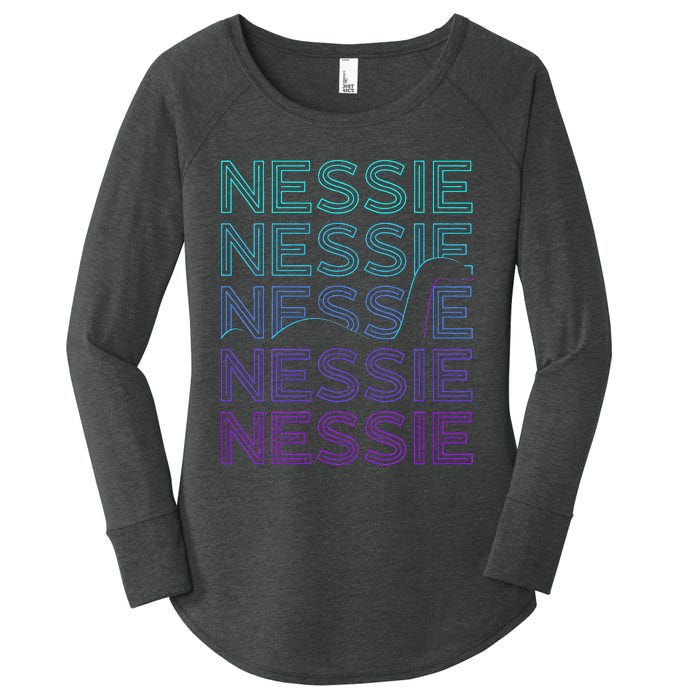 Loch Ness Monster Nessie Cryptid Cryptozoology Retro Women's Perfect Tri Tunic Long Sleeve Shirt