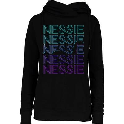 Loch Ness Monster Nessie Cryptid Cryptozoology Retro Womens Funnel Neck Pullover Hood