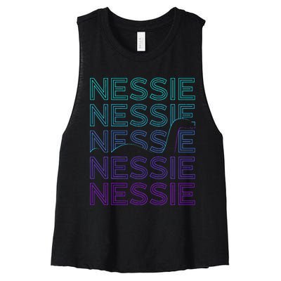 Loch Ness Monster Nessie Cryptid Cryptozoology Retro Women's Racerback Cropped Tank